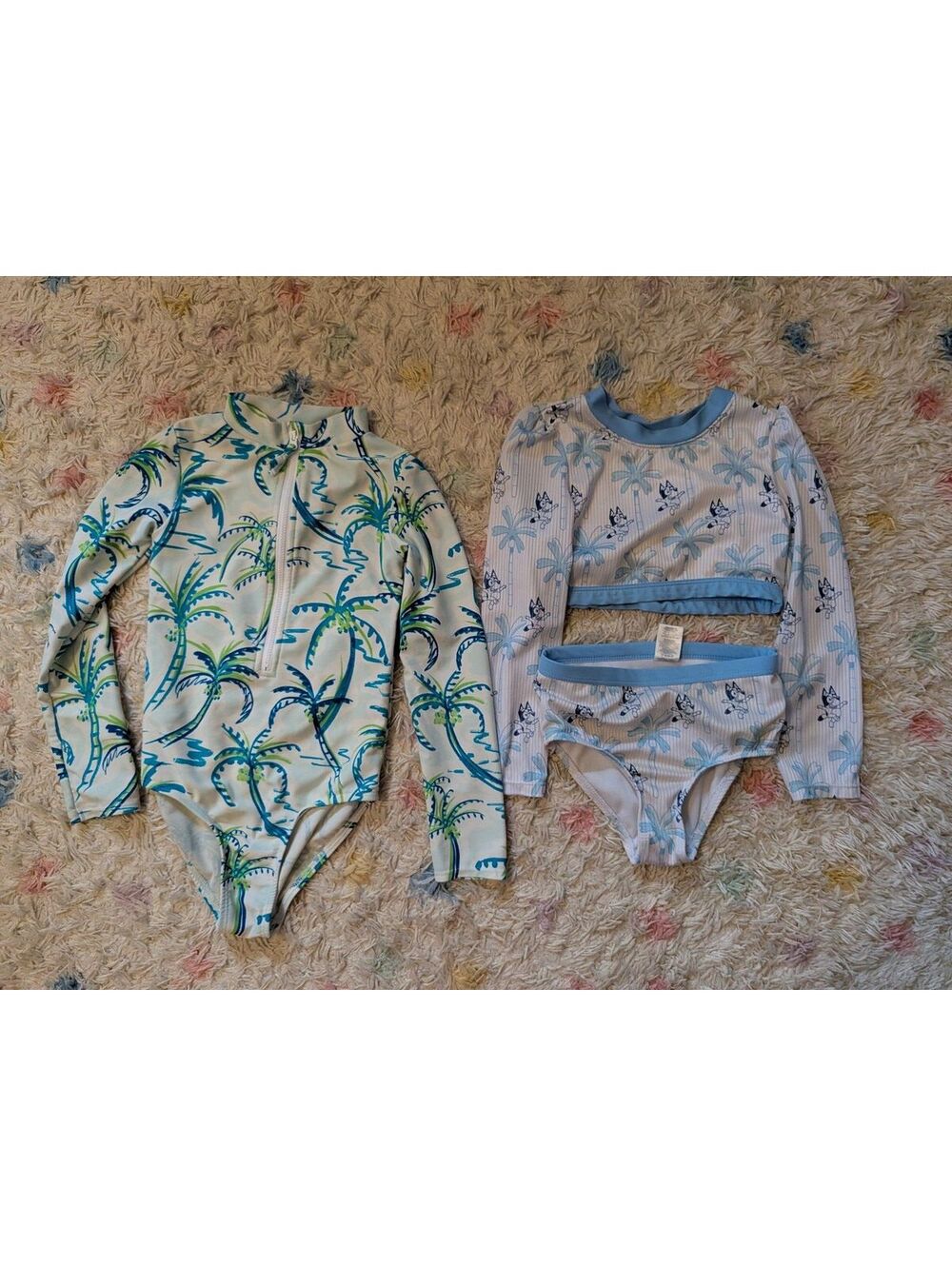Gymboree and Disney Bluey Long Sleeve Swimwear Sets for Kids 5/6 UPF 50+ Summer